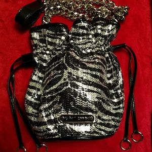 ⚠️SOLD ON M ⚠️Betsey Johnson Sequin Zebra Purse